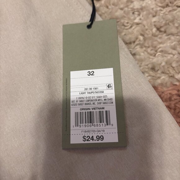 NWT Goodfellow Hybrid Swim Shorts Mens 32 Light Taupe 10.5" Inseam Swim Surf - Picture 4 of 9